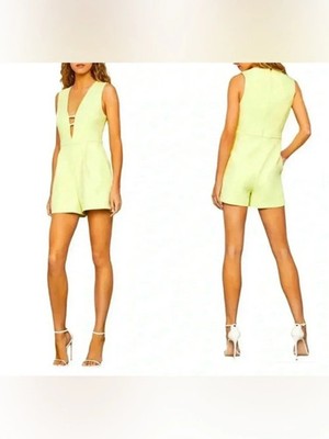 BCBGMaxAzria V-Neck Cutout Romper