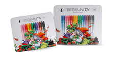 Set Pennarelli Brush FRAFFROG | 12 o 18 Colori | Punta Flessibile  Scatola Metal