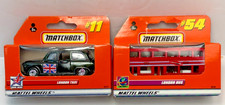 1999 Matchbox London Double Decker Bus #54 AND London Taxi #11