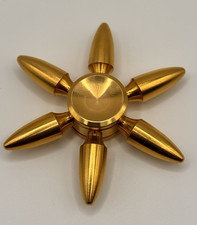 Gold Bullet Metal Brass Fidget Spinner All Metal Toy Adults Kids Boys Girls