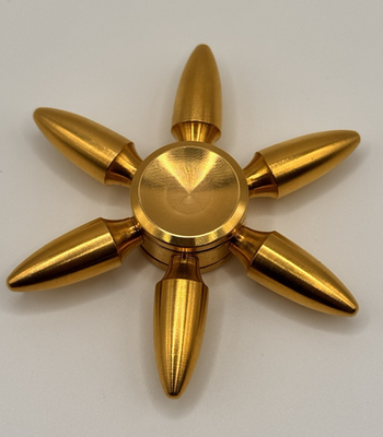 #ad Gold Bullet Metal Brass Fidget Spinner All Metal Toy Adults Kids Boys Girls $15.48
