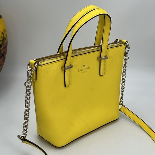 Kate Spade 100% Cow Leather Crossbody Bag Yellow - Picture 4 of 16