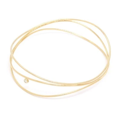 Tiffany Elsa Peretti Welle 3-Row Diamant Armreif K18YG Gold 11.3g - Bild 1 von 4