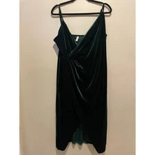 Hunter green velvet whimsygoth fairy grunge sleeveless party dress size XL