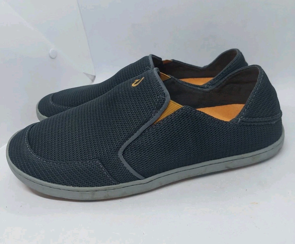 Olukai Nohea Mesh Slip On Casual Travel Shoes Black Men's Size 9