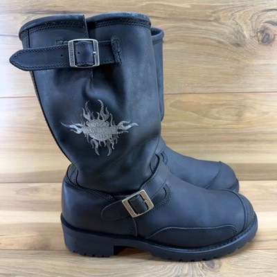 Harley Davidson Conductor Logger Boots Mens 11.5 Black Leather Moto Biker Riding