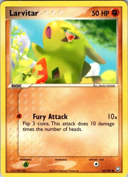Larvitar 62/109 Common Team Rocket Returns Pokemon Moderately Played