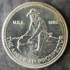 1982 Engelhard 1oz Silver American Prospector Bullhorn Round