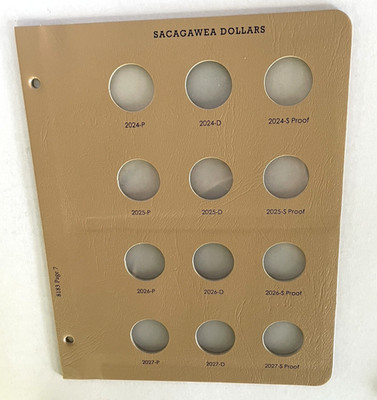 Dansco Sacagawa Dollars Number 8183 Page 7 with Proofs One Blank Page, Looks New