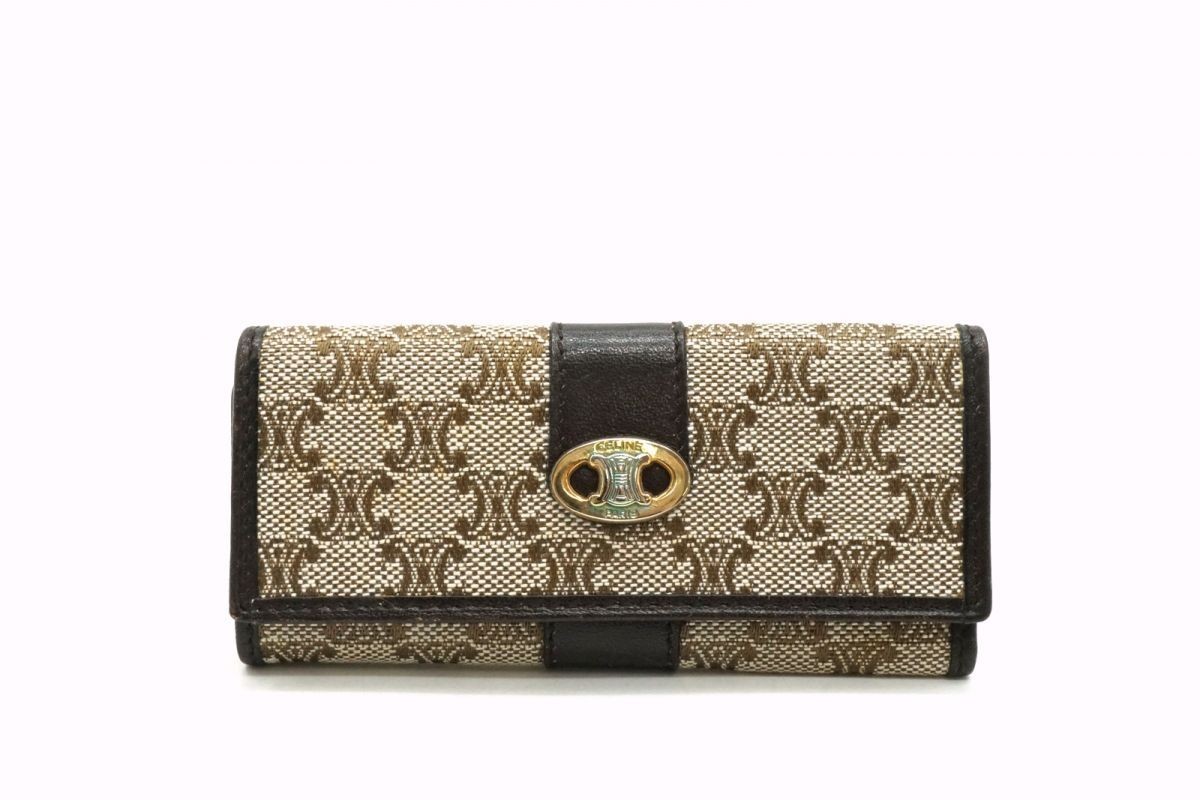 小物 CELINE Logo Macadam Key Case CELINE Vintage Macadam 4 ring Key Case Triomphe Unisex