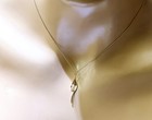 14k Yellow gold freeform .015ct diamond pendant chain link necklace 1.7g 16" — photo 3