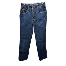 Jordache Jeans Womens 27 Blue Vintage High Rise Heart Pocket Straight Leg Denim
