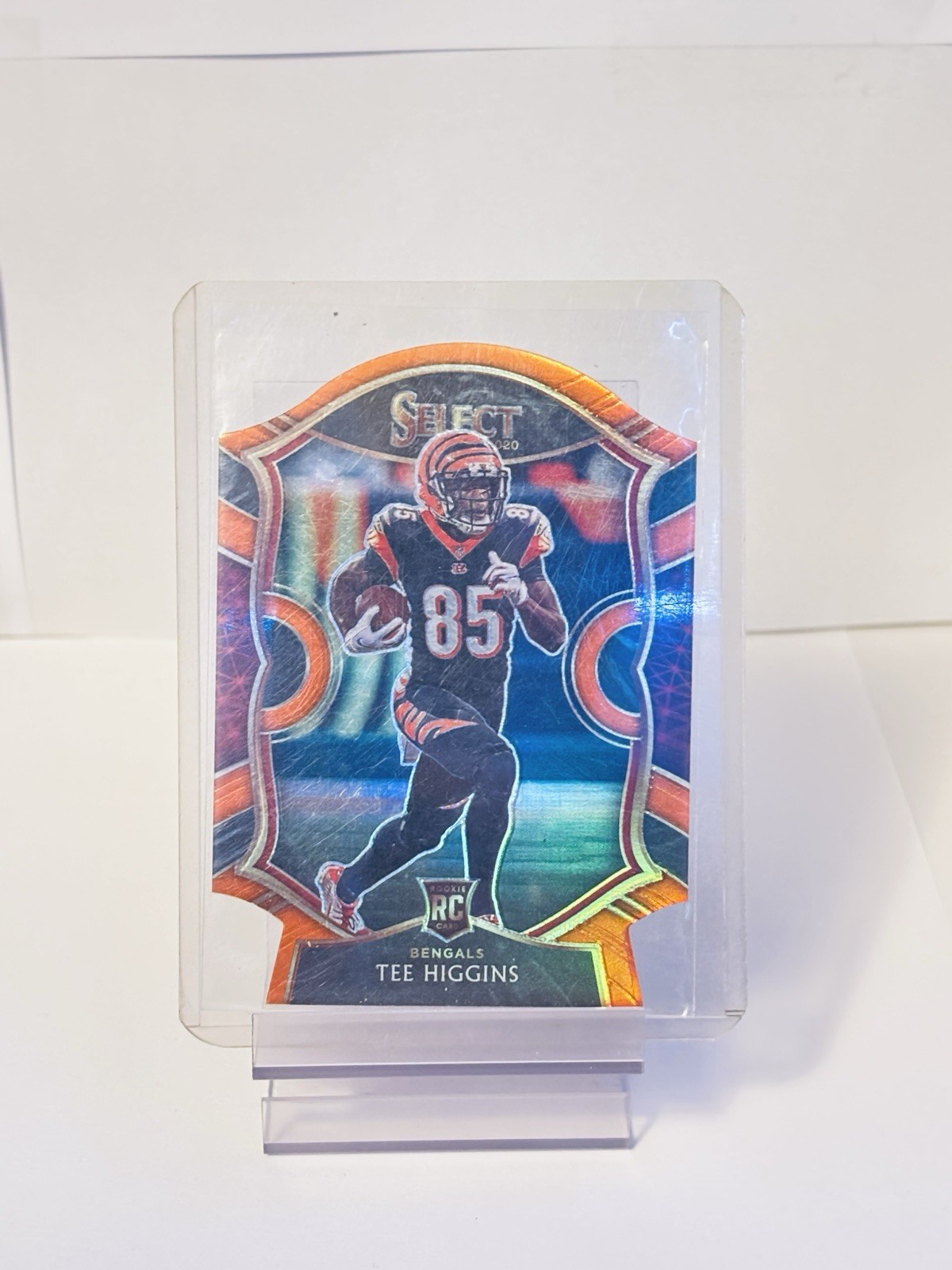 2020 Panini Select Concourse Tee Higgins #60 Orange Prizm Die-Cut Rookie Bengals