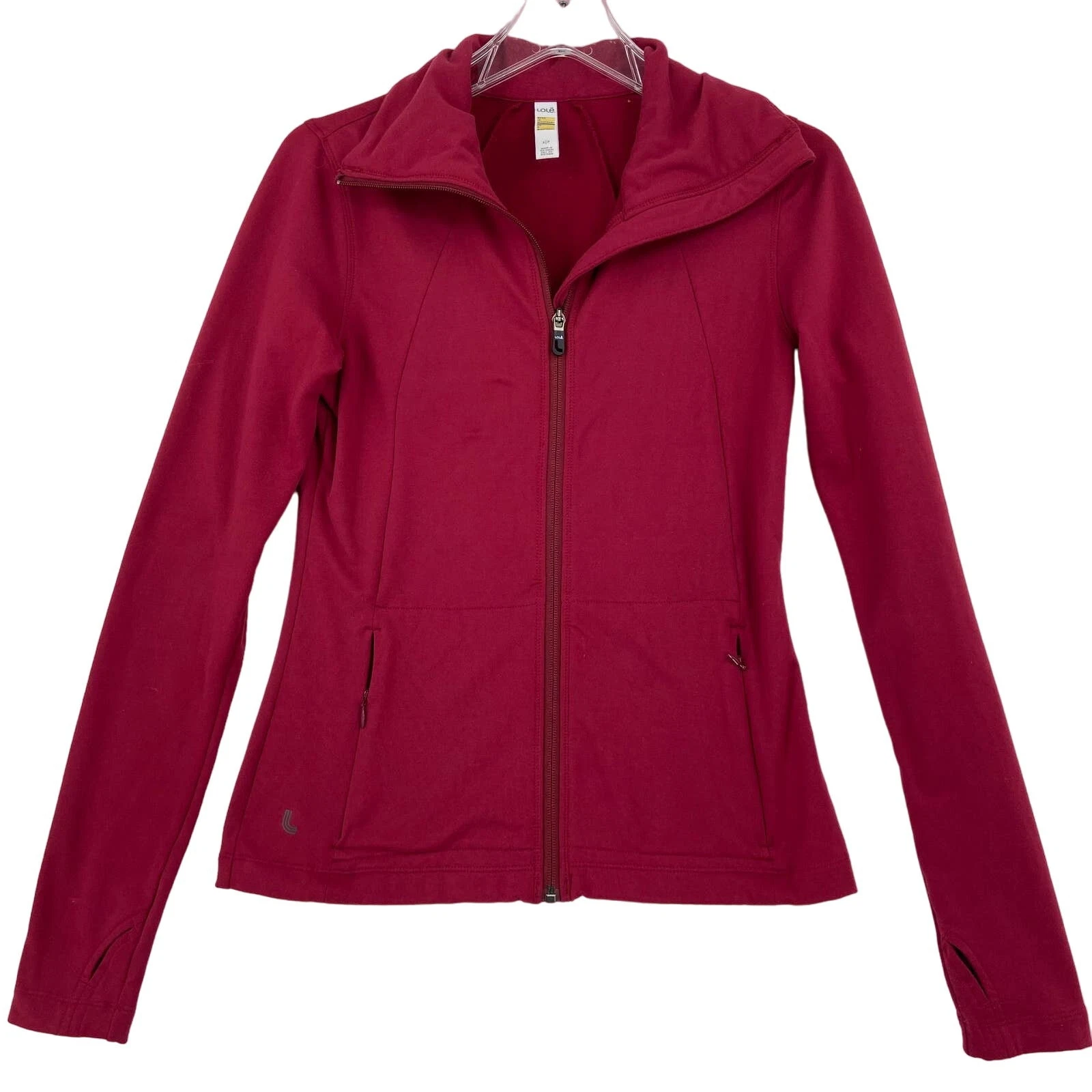 lole full zip berry pockets thumbhole sleeves stretch jacket
