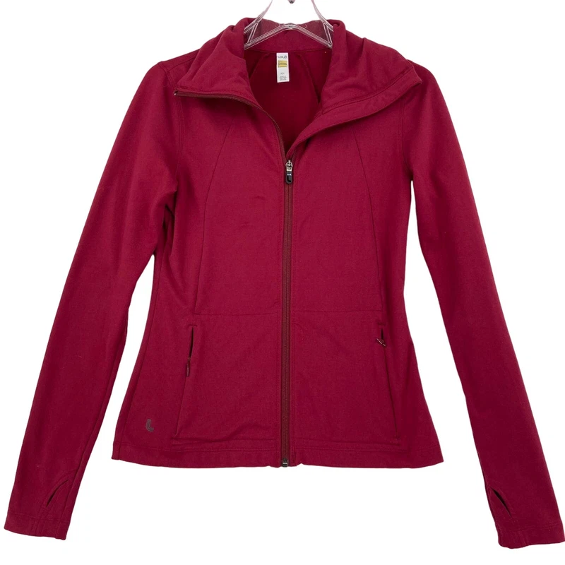 lole full zip berry pockets thumbhole sleeves stretch jacket