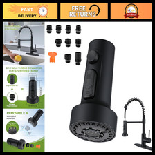 Universal Pull Down Kitchen Faucet Spray Head Replacement - 3 Function Nozzle, 9