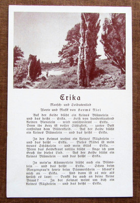 ERIKA, Marsch u. Soldatenlied - Auf der Heide blüht... Herms Niel -  1939 / 1942