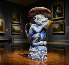18thc Antique Dutch Delft Faience Monkey Toby Jug By: Pieter Verburg (1756-1789)