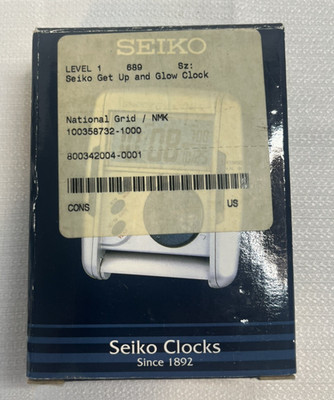 VTG Seiko Digital Get up & Glow Quartz Travel Alarm Clock Silver Box Manual NOS