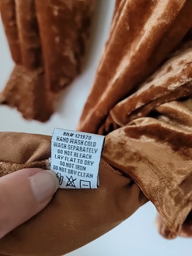 Baltic Born Crushed Velvet Mini Dress Large Smocked Copper Boho $80 - Picture 15 of 16