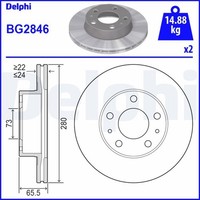 2X Delphi Bremsscheibe BG2846 FüR CitroËN Fiat Peugeot