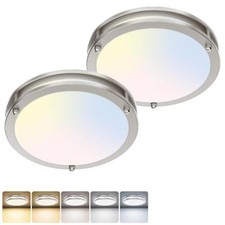 NEW 2-pc Flush Mount LED Ceiling Light 13" 5-Color Dimmable Adjustable