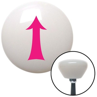 Pink Fancy Solid Directional Arrow Up White Retro Shift Knob w/ M16x1.5 Insert