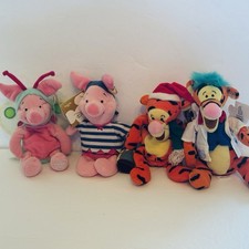 Vintage Disney Store Winnie the Pooh Mini Bean Bag Plush Lot 4 NWT Tigger Piglet