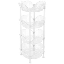 Large Plastic 4 Tier Shelf Organizer Rack Storage Shelving Unit in White