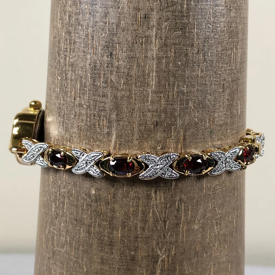 Reloj Avon Mujer AV403LG Topacio Rojo Pulsera Cuarzo Ovalado 17mm 7 1/4" Foto 3 de 4