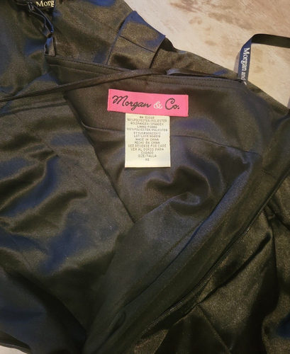 Y2K Morgan & Co Cocktail Evening Formal Prom Homecoming Dress Black Zebra Sz XS - Picture 5 of 6