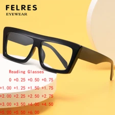Men Women Square Anti Blue Light Clear Lens Reading Glasses Full Frame Glasses