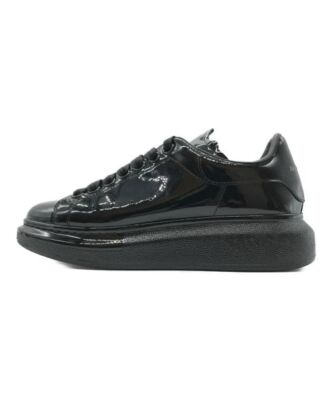 Alexander McQUEEN 8216901030 関税送料込 Alexander McQueen - Oversized black leather sneakers with a