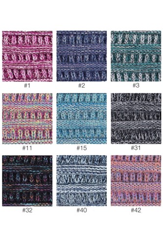 ScarvesMe C.C Women's Multi Tone Sherpa Lined Soft Cable Knit Ponytail Headband - Picture 2 of 9