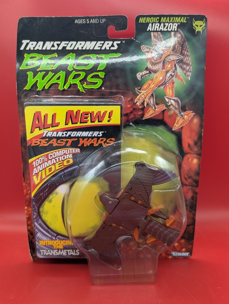Rare 1997 Kenner Transformers Heroic Maximal Beast Wars Airzazor with VHS  Tape