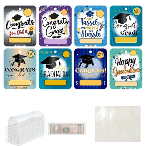 8pcs Classic Gold Black Gift Card Holder Paper Congratulations Notes Gift - Picture 19 of 22