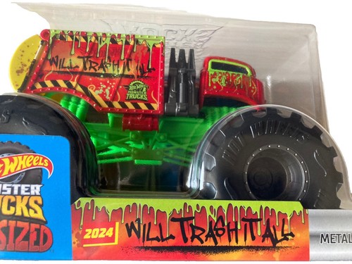 Hot Wheels Monster Metal Garbage Oversized Truck Will Trash It All 2024 1:24 NEW - Picture 4 of 8