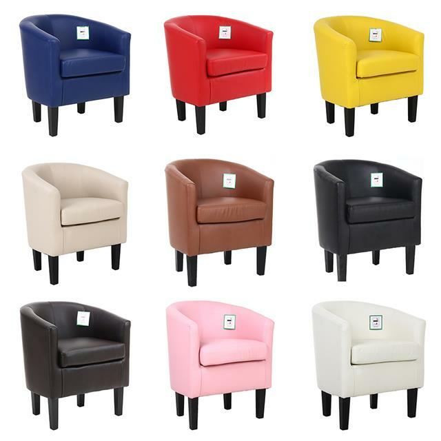 Faux Pu Leather Tub Chair Armchair Modern Dining Living Room Office Furniture Uk