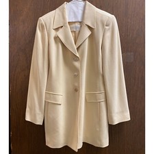Dana Buchman Petite 6 Butter Beige 100 Silk Skirt Blazer Professional Suit