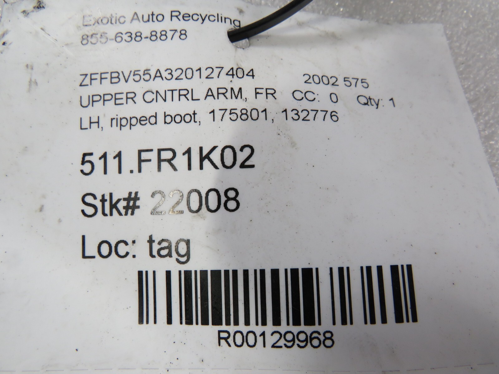 Ferrari, 575, 550, 456, LH, Left, Front Upper Control Arm, Used, P/N 175801