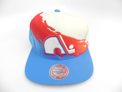 QUEBEC NORDIQUES NHL MITCHELL & NESS SPLASH GORRA GORRA SNAPBACK LANA VINTAGE ¡NUEVA! - Imagen 2 de 9