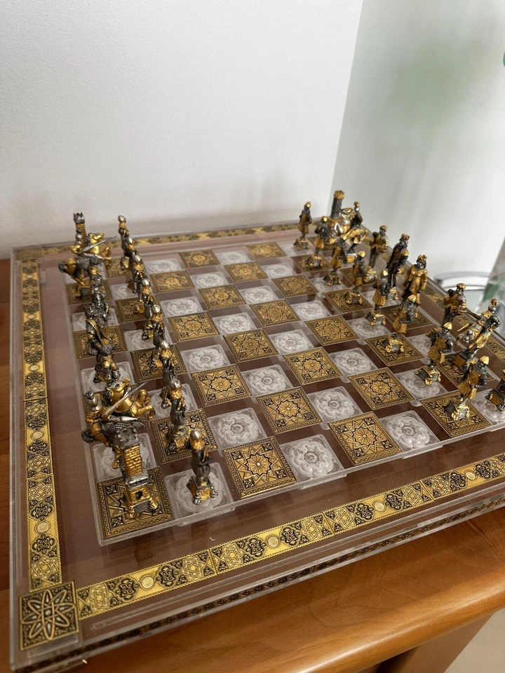Scacchiera in oro, argento e cristallo - Immagine 3 di 4