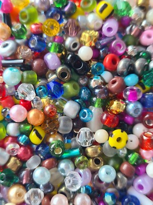 30/50/100g Rocailles Glasperlen Mischung Mix, Saatperlen bunt 4 mm, 1881