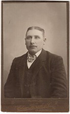 Antique CDV Unknown Elise Hirsch Man With Mustache In Suit Koping