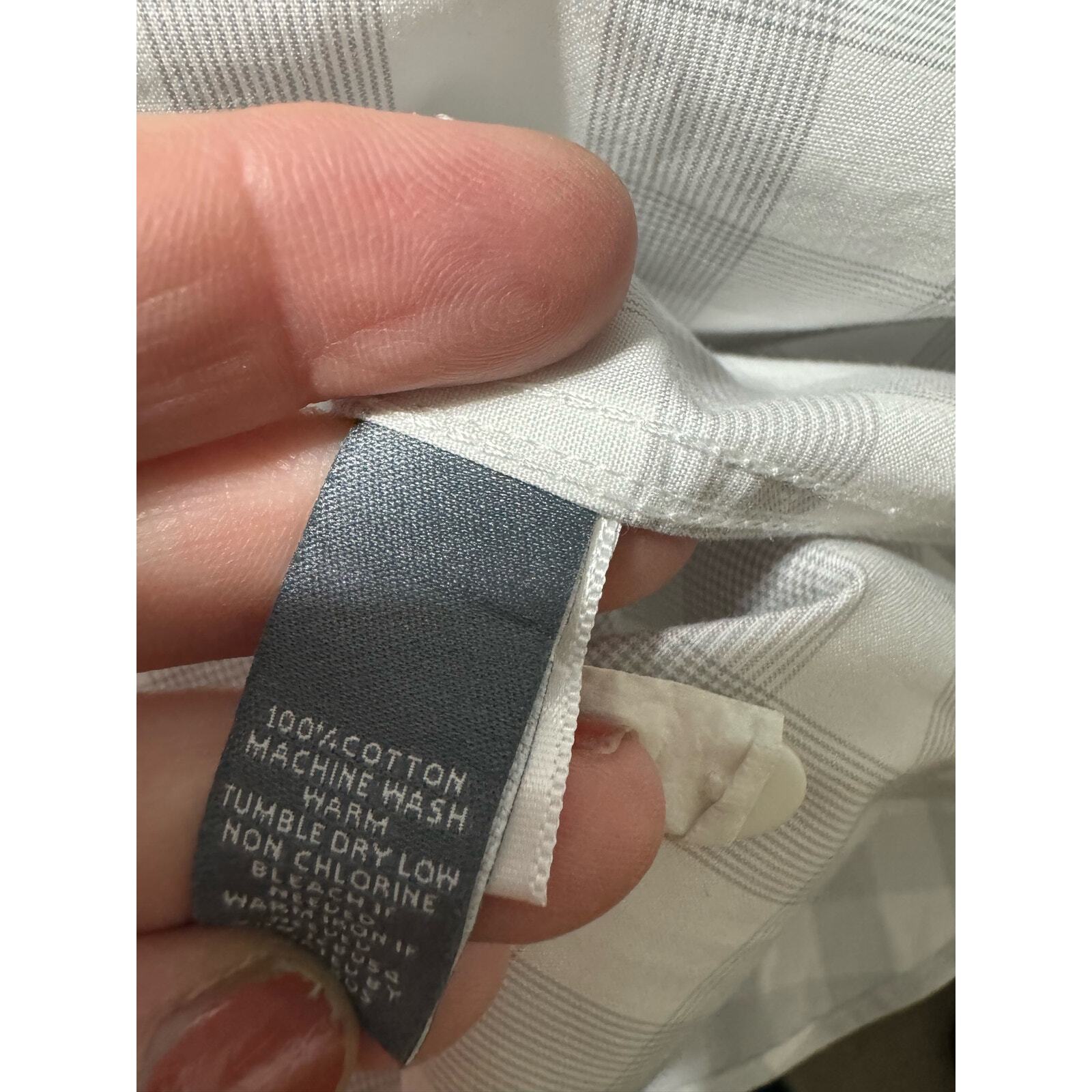 BONOBOS Gray White Checked Button Down Large - image 6