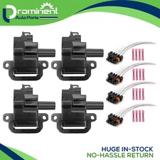 4pcs lgnition Coil + 4 Connector for Chevrolet Corvette Pontiac Firebird UF192