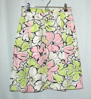 Jupe En Soie 100% Grace Elements - Imprimé Floral Multi-Couleur - Taille 4 - Occasion Comme Neuf