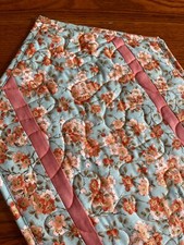 Handcrafted - Quilted Table Runner -2023-Spring Surprise -Small Flowers -Apricot