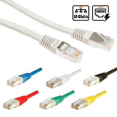 Patchkabel Cat 6A 10 Gigabit/s Ethernet Netzwerkkabel RJ45 Stecker POE TV PC DSL