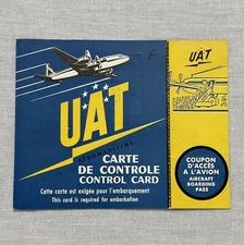 UNION AÉROMARITIME DE TRANSPORTE UAT 1956 control card